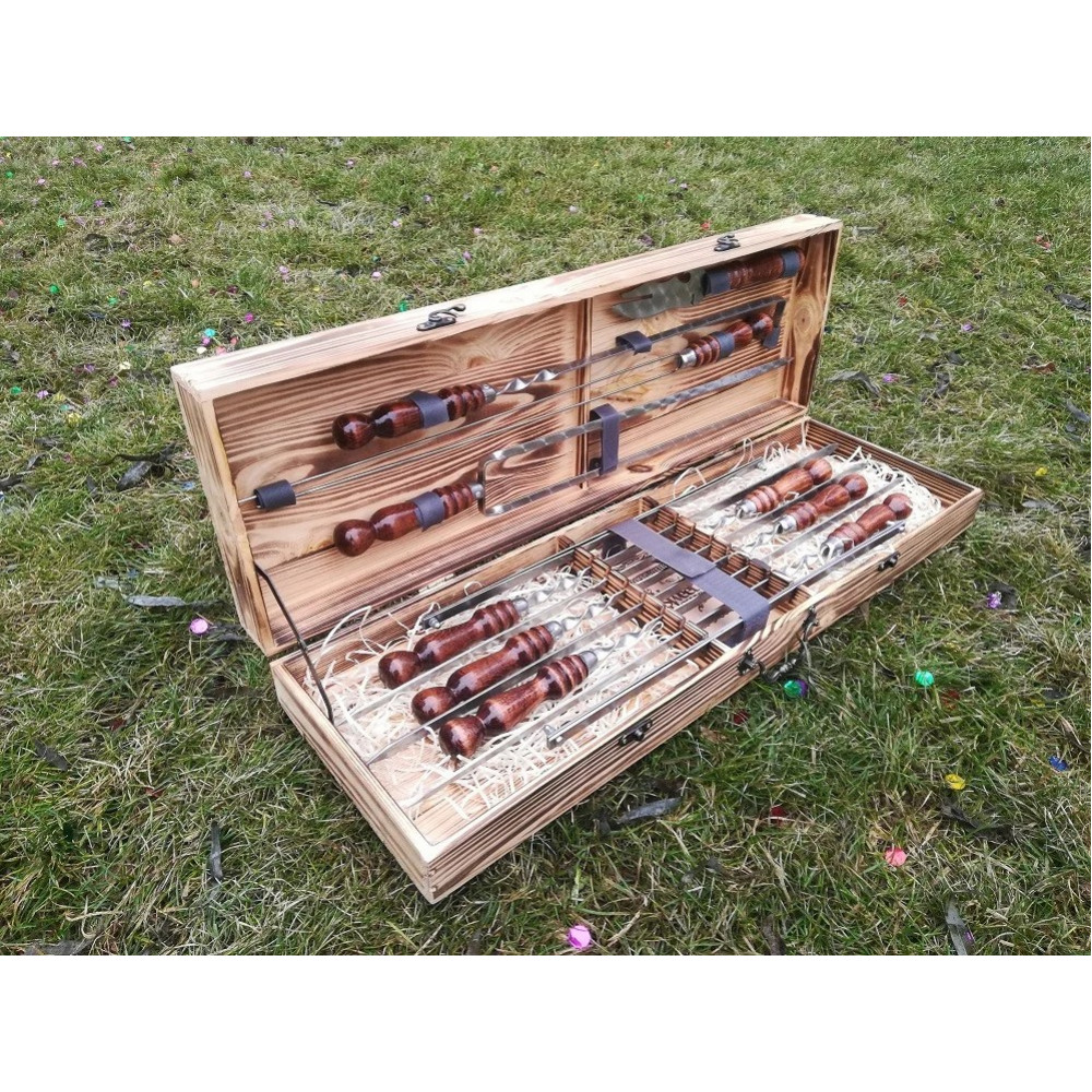 Шампура подарунковий у дерев'яному кейсі (V-005)