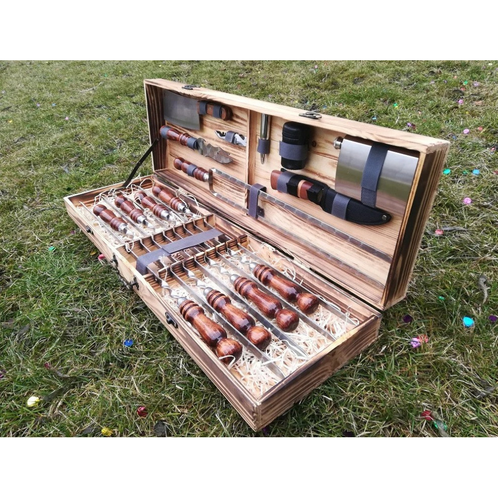 Шампура подарунковий у дерев'яному кейсі (V-017)