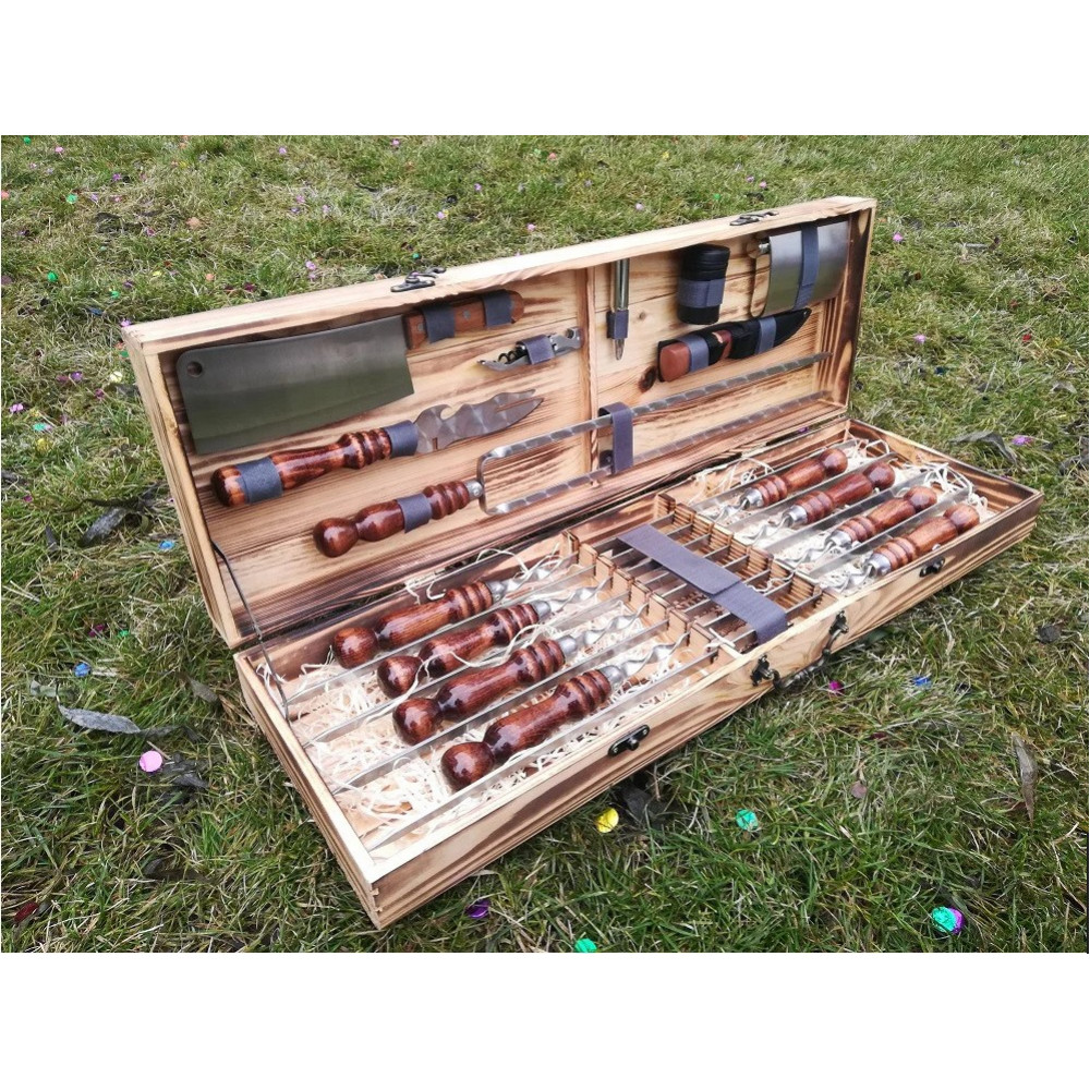 Шампура подарунковий у дерев'яному кейсі (V-017)