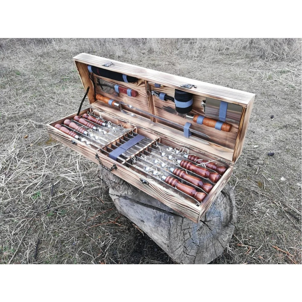 Шампура подарунковий у дерев'яному кейсі (VK-003)