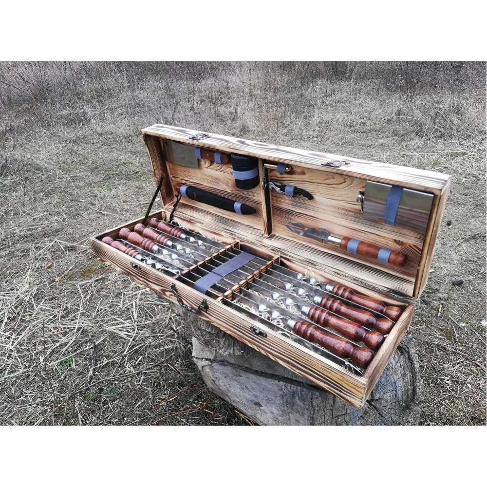 Шампура подарунковий у дерев'яному кейсі (VK-005)