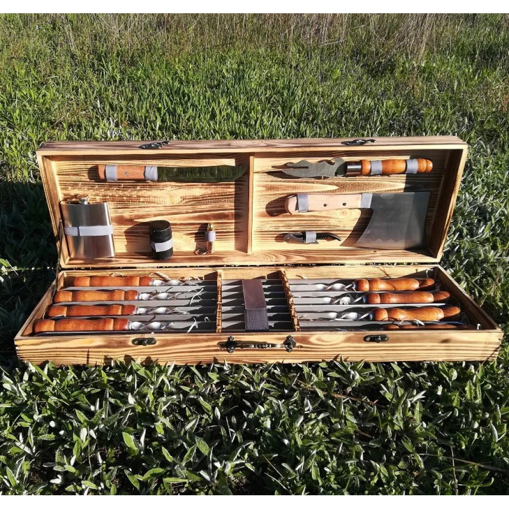 Шампура подарочный в деревянном кейсе (М-020)