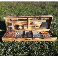 Шампура подарочный в деревянном кейсе (М-020).