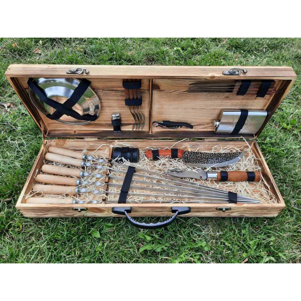 Шампура подарунковий в дерев'яному кейсі (K-007)