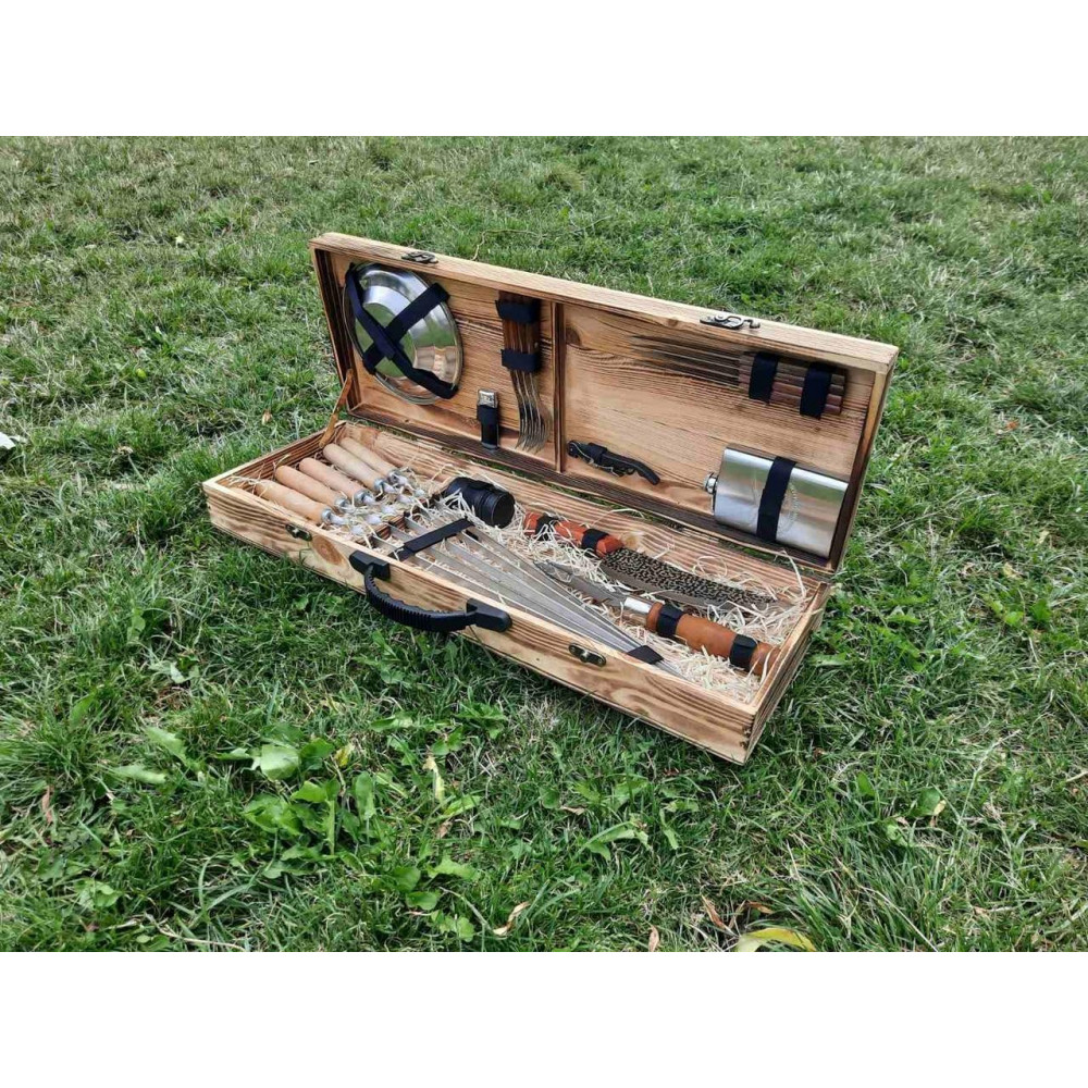 Шампура подарунковий в дерев'яному кейсі (K-007)