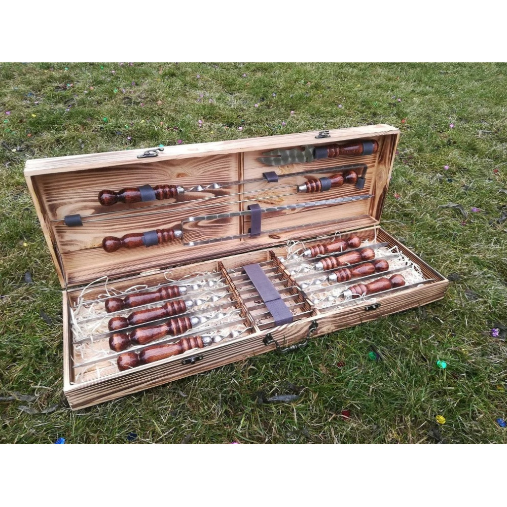 Шампура подарунковий у дерев'яному кейсі (V-004)