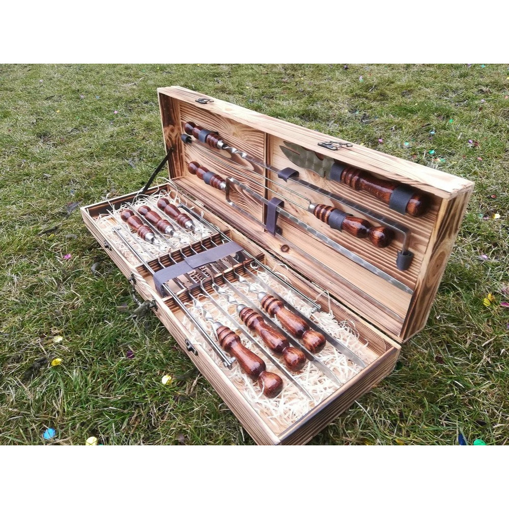 Шампура подарунковий у дерев'яному кейсі (V-005)