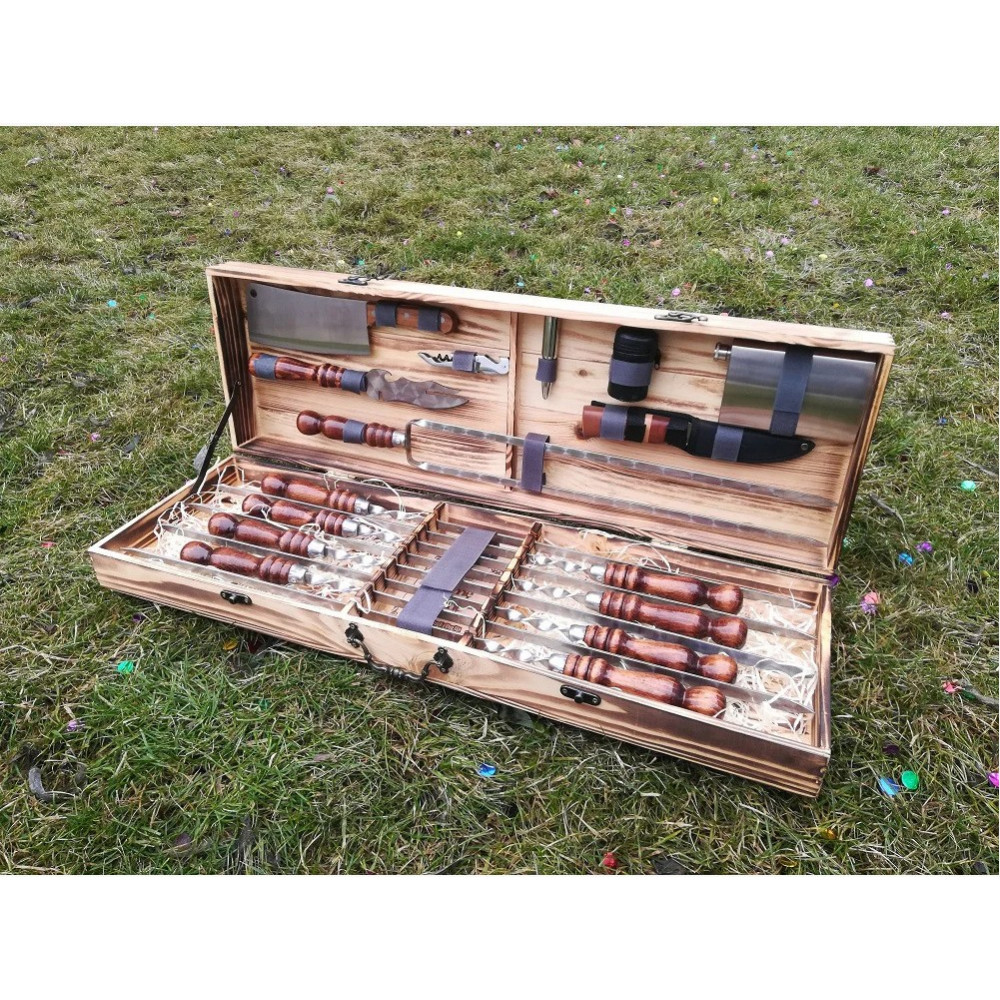 Шампура подарунковий у дерев'яному кейсі (V-017)