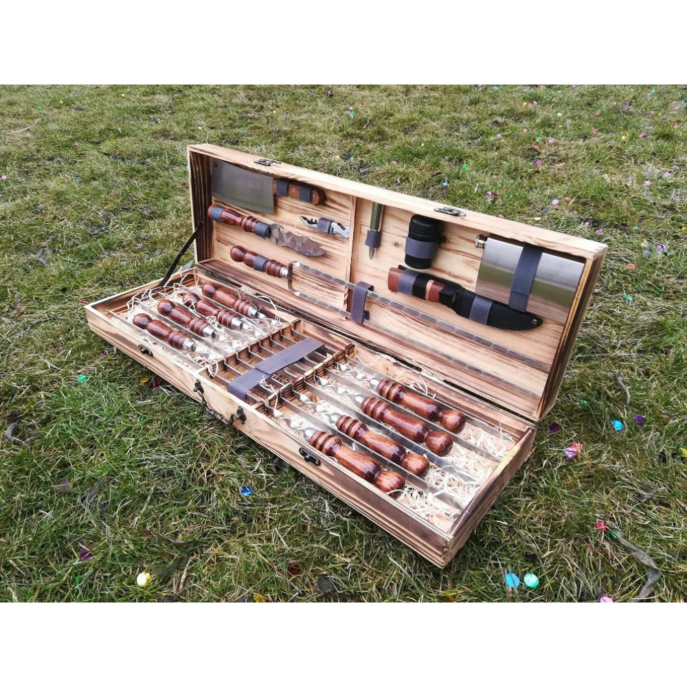 Шампура подарунковий у дерев'яному кейсі (V-017)