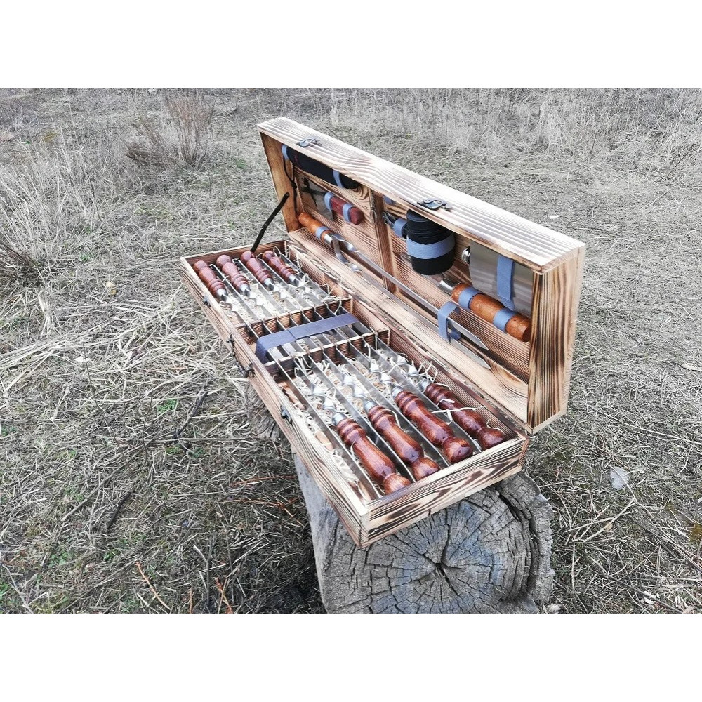 Шампура подарунковий у дерев'яному кейсі (VK-003)