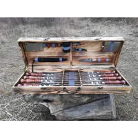 Шампура подарочный в деревянном кейсе (VK-005)