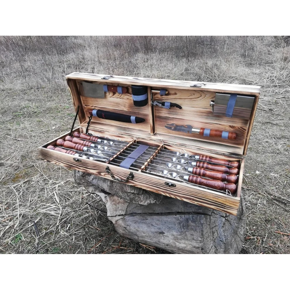 Шампура подарунковий у дерев'яному кейсі (VK-005)