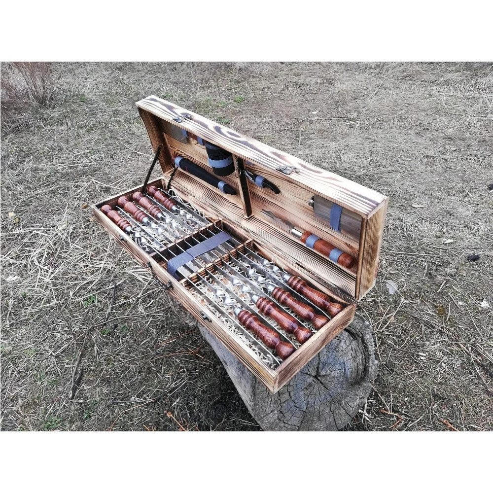 Шампура подарунковий у дерев'яному кейсі (VK-005)