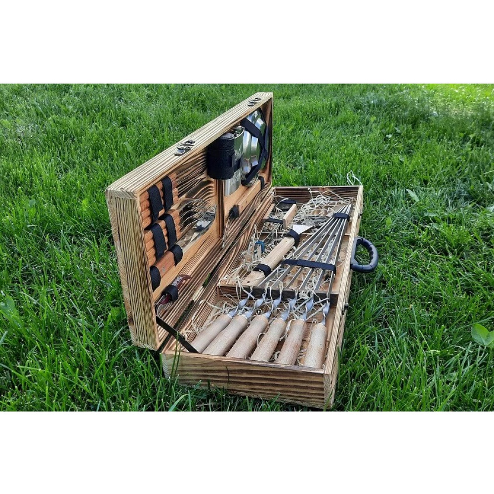 Шампура подарунковий у дерев'яному кейсі (К-005)