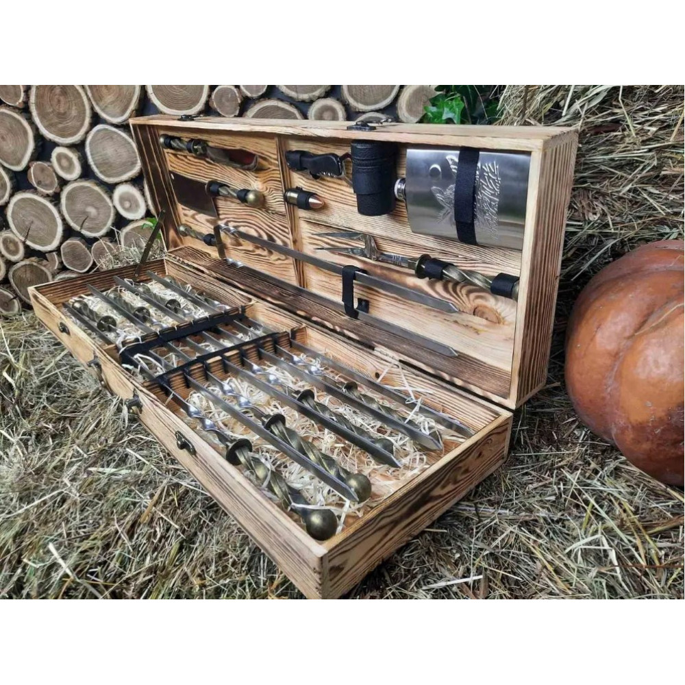 Шампура у дерев'яному кейсі (V-103)