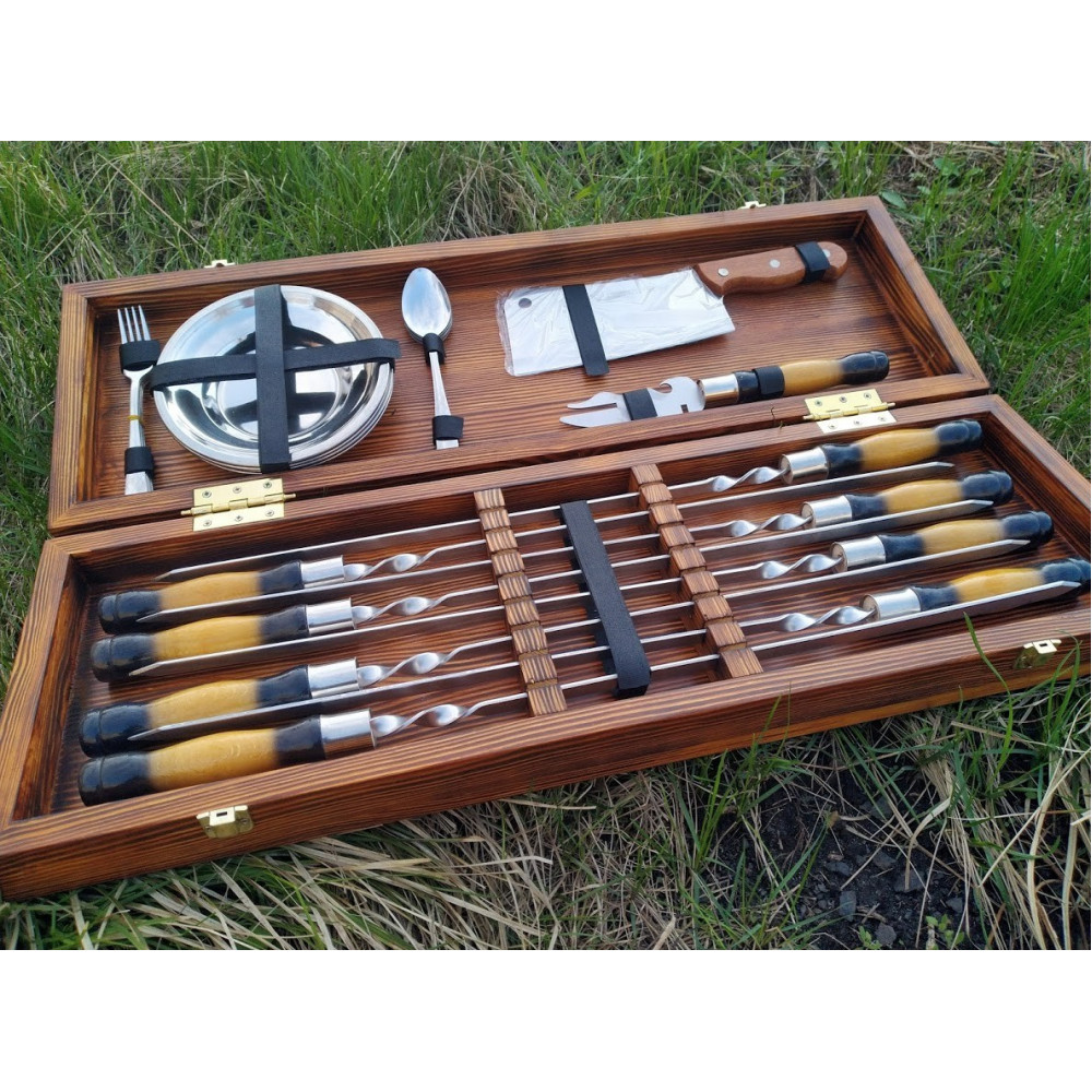 Шампура у дерев'яному кейсі №7