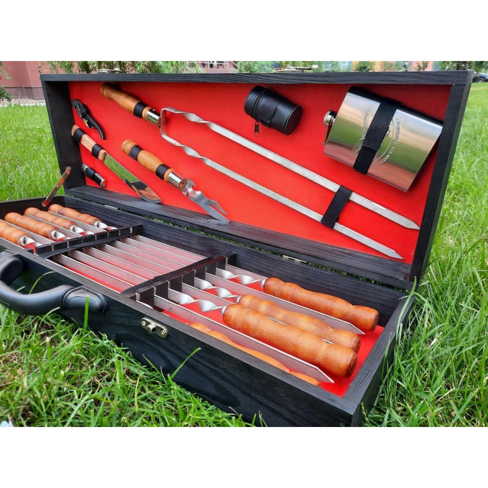 Шампурав BLACK BOX в дерев'яному кейсі (M-006)