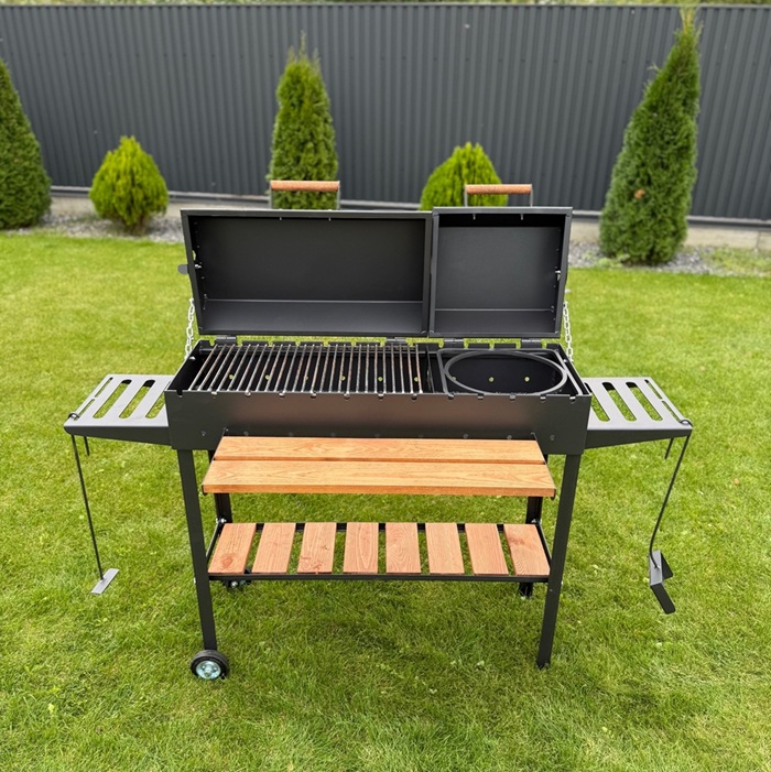 мангал-барбекю зі сталі 4 мм на 13 шампурів мангал барбекю 5 мм